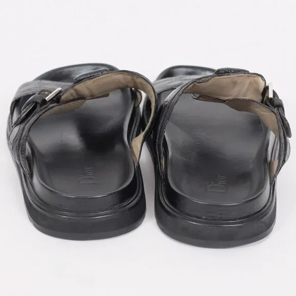 Dior Homme sandals shoes 43 US 10  black alligator crocodile CD buckle slides - Picture 7 of 11